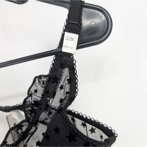 Victoria's Secret Black Star Mesh Bra - Picture 4 of 7